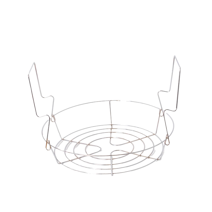 Handcrafted stainless steel rack designed to hold jars securely in a water bath canner, ideal for kitchen, food preservation, canning, and water bath canners collections.