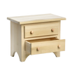 Handcrafted wooden doll dresser with two functional drawers made by Amish artisans in the USA, designed for children’s indoor play and doll accessories collections.