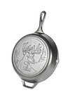 Handcrafted 10.25-inch cast iron skillet featuring a deer design, made in USA, ideal for Kitchen & Food, Cookware, Cast Iron, USA Made, Best Sellers, and Promo Eligible collections.