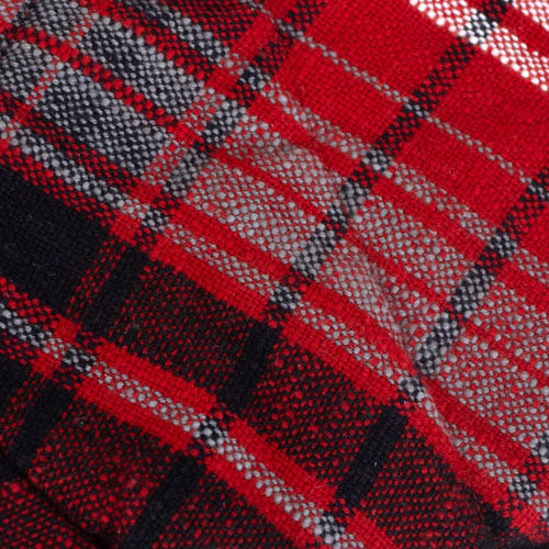 Handcrafted plaid fabric in red, black, and gray cotton with a woven texture, ideal for Kitchen & Food, Kitchen Textiles, Storage and Serving, Best Sellers, and Promo Eligible collections.