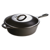 Handcrafted cast iron skillet with matching lid featuring self-basting tips and durable handle, ideal for Kitchen & Food, Cookware, Cast Iron, Best Sellers, and Promo Eligible collections.