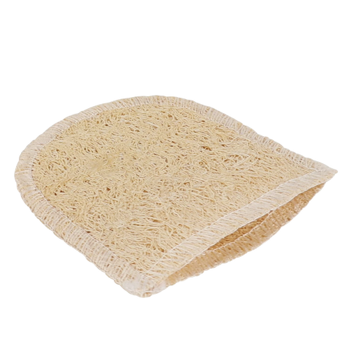 Handcrafted reusable exfoliating face pad made from natural loofah fibers, designed for gentle cleansing and skin renewal; ideal for Health & Wellness, Grooming, and Best Sellers collections.