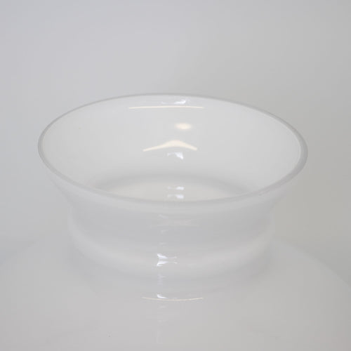 Handcrafted white glass lamp shade with a smooth flared rim, designed to softly diffuse light, ideal for use in Lamps & Lighting, Parts and Accessories, Lamp Shades, and Best Sellers collections.