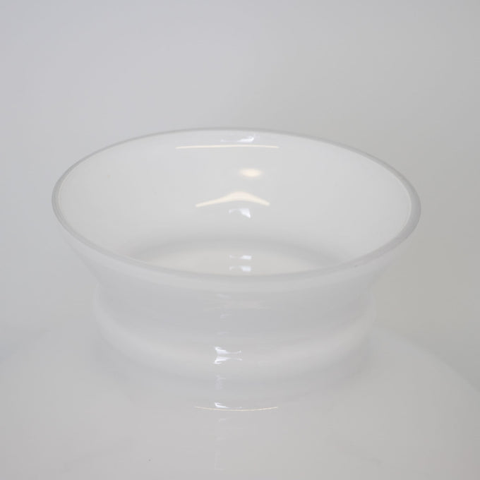 Handcrafted white glass lamp shade with a smooth flared rim, designed to softly diffuse light, ideal for use in Lamps & Lighting, Parts and Accessories, Lamp Shades, and Best Sellers collections.
