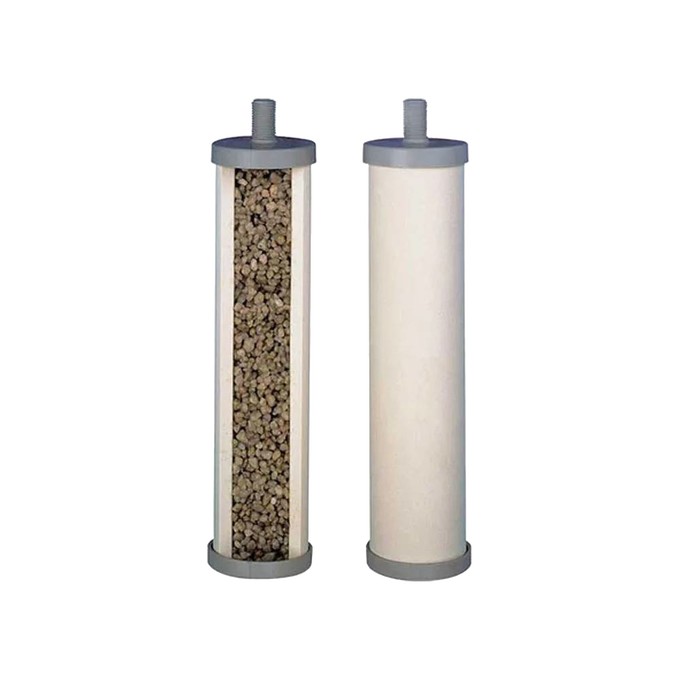 Replacement water filter elements for tabletop Katadyn water filters, designed for effective removal of solids and bacteria, suitable for emergency supplies and water treatment.