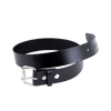 Handcrafted black genuine cowhide leather belt with chrome buckle and snaps, made in the USA, featured in Health & Wellness, Clothing and Accessories, Amish Made, USA Made, and Best Sellers collections.