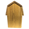 Handcrafted barn owl nesting box made from unfinished kiln-dried cedar with sturdy 3/4-inch thick walls, designed for outdoor use in farm, garden, and USA-made collections.