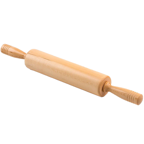 Sturdy handcrafted maple rolling pin with extra-long comfortable handles, made in USA, ideal for Kitchen & Food, Cookware, Baking Supplies, and Best Sellers collections.