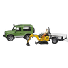 Bruder Toys Land Rover Defender with Trailer & JCB Excavator