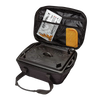 Black durable transport bag with zippered mesh pocket, designed for safely carrying a cast iron loaf pan, featured in Camping, Farm, Garden & Tool, Best Sellers, and Bread Making Supplies collections.