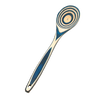 Handcrafted pakkawood spoon featuring striking concentric color patterns in blue and natural tones, durable and heat resistant, perfect for Kitchen & Food and Cooking helpers collections.