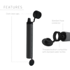 Black portable water filter straw with detachable screw cap and protective mouthpiece cover, designed for camping, emergency supplies, and water treatment use.