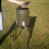 Handcrafted rust-proof stainless steel cream separator with three sturdy legs and removable lid, designed for farm, garden, and animal care use, made in USA and featured in best sellers.