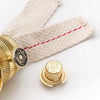 Close-up of a polished brass lamp burner with adjustment knob and braided cotton wick, part of the Lamps & Lighting, Lamp Burners and Collars, Parts and Accessories collections, featured among Best Sellers and Promo Eligible items.