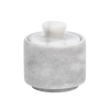 Handcrafted marble salt cellar with a smooth round design and fitted lid, perfect for Kitchen & Food, Storage and Serving, Best Sellers, Promo Eligible, and Sale collections.