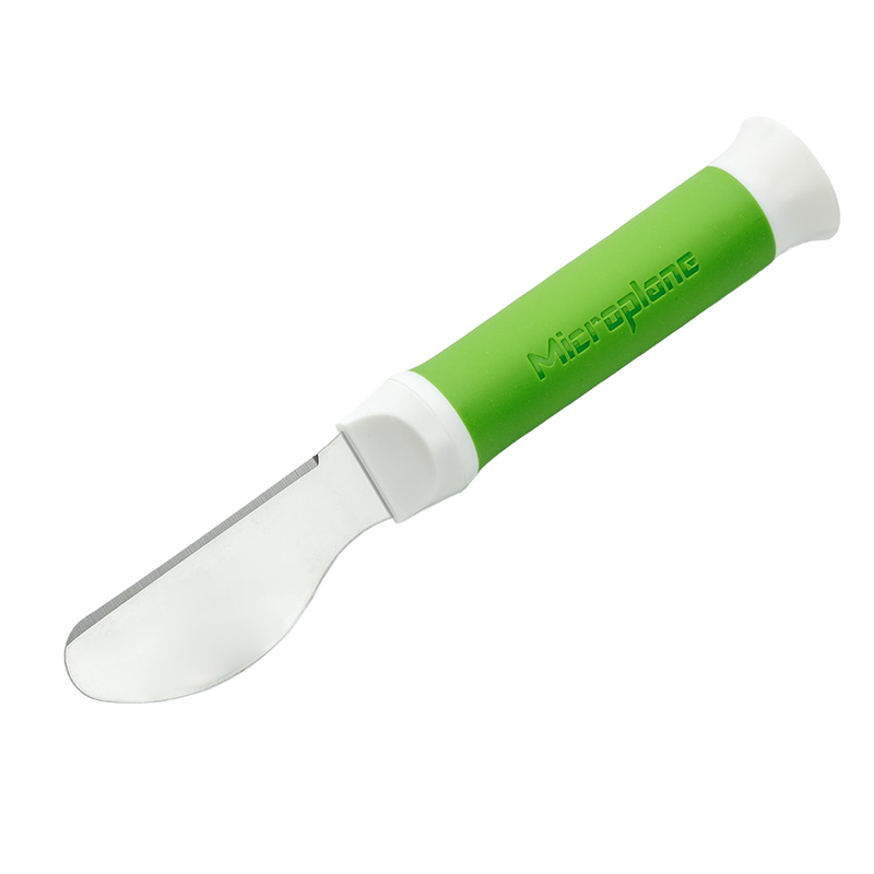 Green-handled kitchen knife with a short, rounded stainless steel blade designed for easy food preparation, ideal for use in Kitchen & Food and Cooking and Baking Helpers collections.