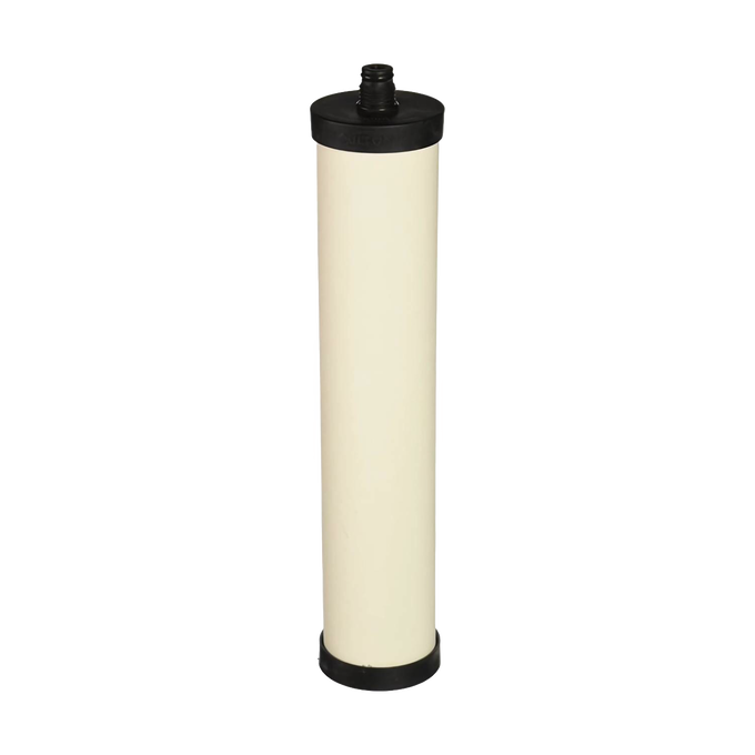 Replacement ceramic water filter cartridge with a durable design that reduces chlorine, bacteria, cysts, sediment, and heavy metals, suitable for water filtration in appliances and emergency supplies.