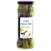 Tall glass jar of fire-grilled asparagus spears in marinade with labeled white and purple cap, ideal for Kitchen & Food, Food, Pantry, and Best Sellers collections.