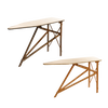 Two handcrafted wooden ironing boards with sturdy maple and birch construction, showcasing Amish-made quality for Home & Decor, Laundry Supplies, and USA Made collections.