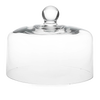 Clear hand-pressed glass cake dome with rounded knob handle, handcrafted in the USA, perfect for protecting baked goods in Kitchen & Food and Baking Supplies collections.