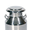 Handcrafted large stainless steel milk can with solid handles and a secure tapered lid, designed for Farm, Garden & Tool, Animal Care, Best Sellers, and Promo Eligible collections.