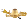 Solid brass electric lamp burner with UL listed cord and arrow-shaped prongs, handcrafted and compatible with 3-inch chimneys, part of Lamps & Lighting and Electric Conversion collections.