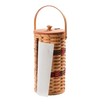 Handcrafted Amish-made paper towel holder with woven basket sides, smooth wooden lid and handle, designed for neat storage and easy use, ideal for Home & Decor and Household Helpers collections.