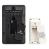 Back view of black and white digital thermometer and barometer units with battery compartments open, featuring control buttons and FCC compliance labels, ideal for home decor and household helpers collections.