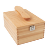 Beechwood shoe cleaning storage box with folding lid and metal latch, handcrafted for organized shoe care in Health & Wellness and Home & Decor collections.