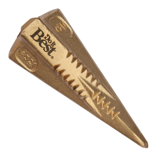 Four-sided diamond-shaped wood splitting wedge with a pointed end and serrated grooves designed for easier firewood splitting, featured in Farm, Garden & Tool and Knives & Axes collections.