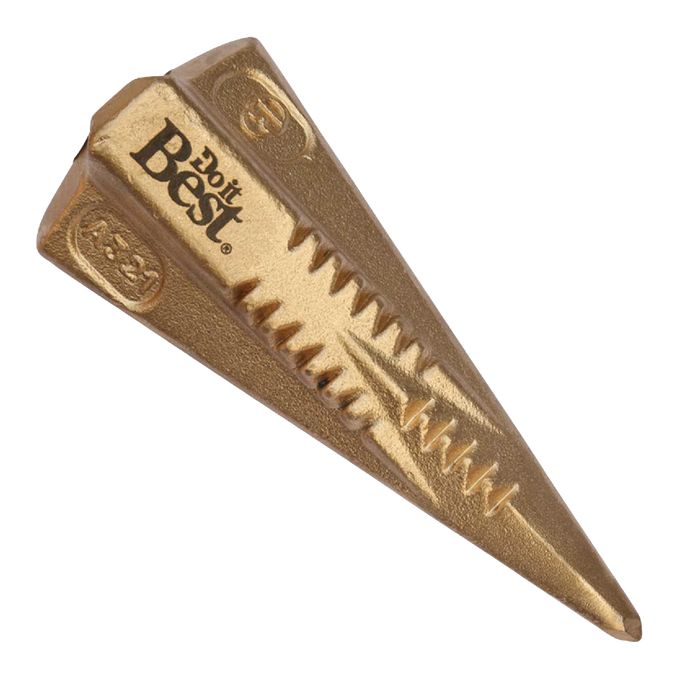 Four-sided diamond-shaped wood splitting wedge with a pointed end and serrated grooves designed for easier firewood splitting, featured in Farm, Garden & Tool and Knives & Axes collections.