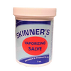 White plastic jar labeled Skinner’s Vaporizing Salve with red oval and blue text, containing 7 oz., featured in Health & Wellness, Health Remedies, USA Made, Best Sellers, and Promo Eligible collections.