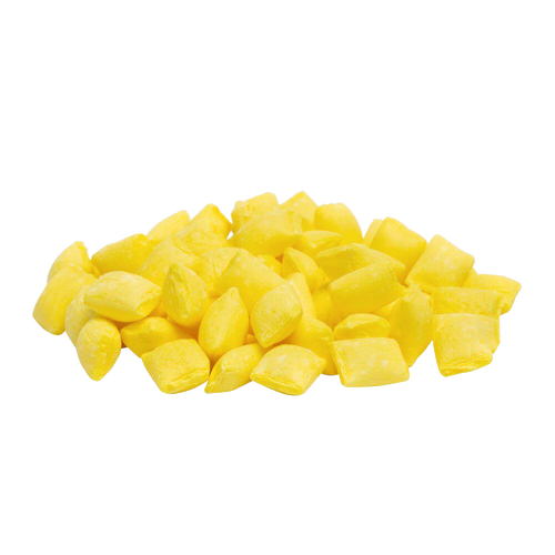 Pile of smooth, buttery yellow buttermint candies with a sweet mint flavor, handcrafted in the USA, featured in Kitchen & Food, Snacks and Sweets, Candy, USA Made, and Best Sellers collections.