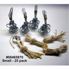 Set of handcrafted small steel wick holders and braided cotton wicks for votive oil lamps, made in USA, featured in Lamps & Lighting, Oil Lamps, Olive Oil Lamps, Best Sellers, and Promo Eligible collections.