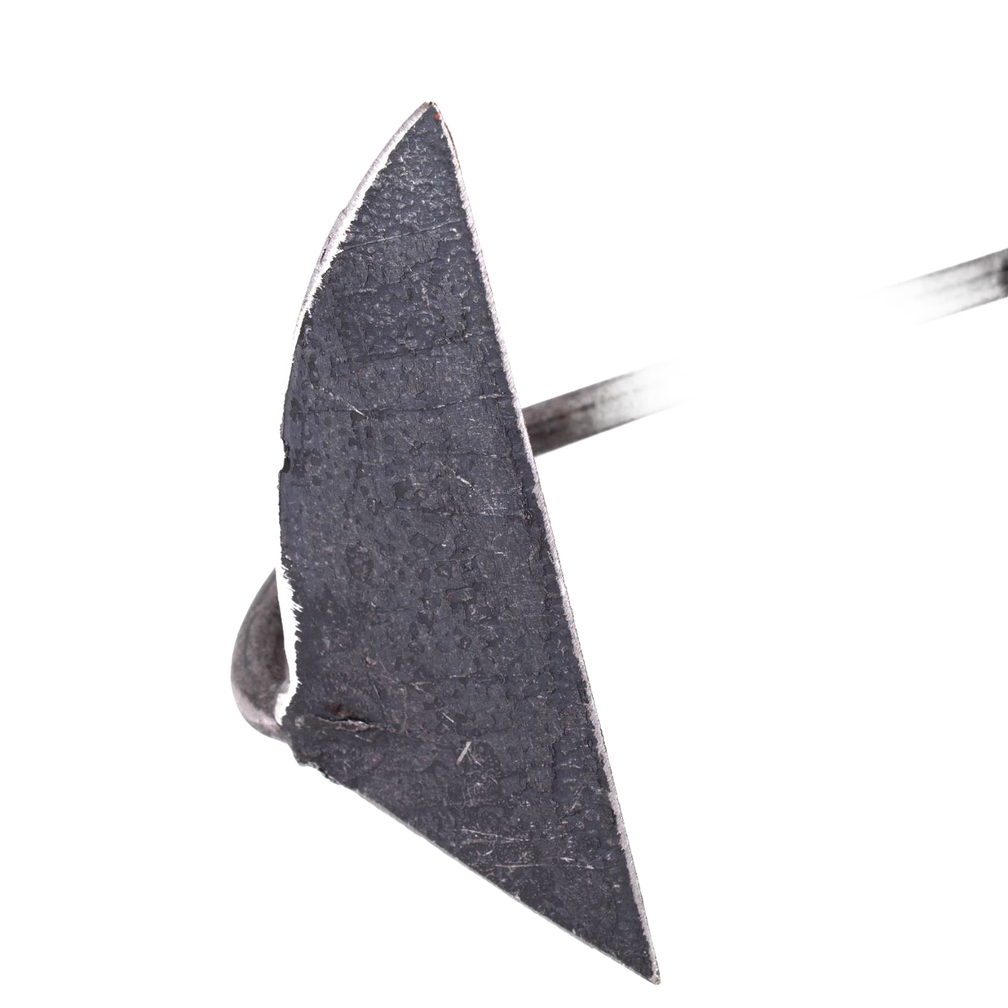 Hand-forged triangular steel blade on a curved shaft designed for precise, durable weed removal beneath soil in Farm, Garden & Tool, Garden Accessories, Best Sellers, Promo Eligible collections.