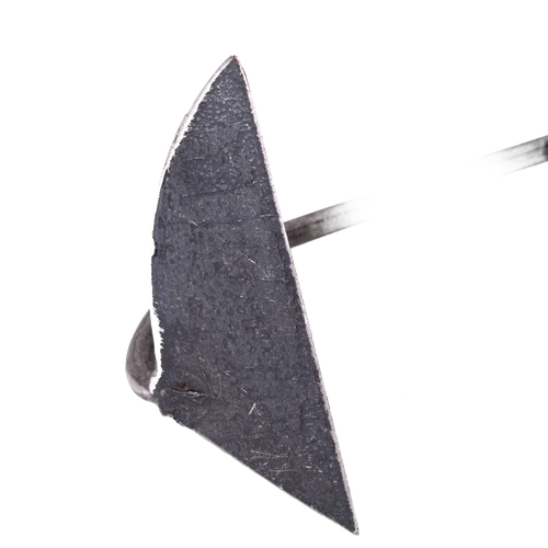 Hand-forged triangular steel blade on a curved shaft designed for precise, durable weed removal beneath soil in Farm, Garden & Tool, Garden Accessories, Best Sellers, Promo Eligible collections.