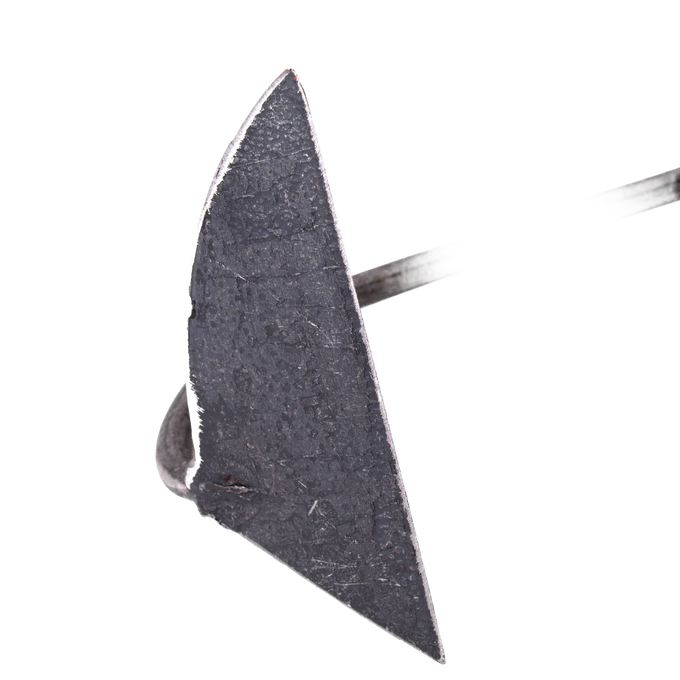 Hand-forged triangular steel blade on a curved shaft designed for precise, durable weed removal beneath soil in Farm, Garden & Tool, Garden Accessories, Best Sellers, Promo Eligible collections.
