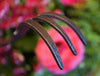 Close-up of the hand-forged steel tines of a Ninja Cultivator tool, highlighting its strong, sleek design for precise gardening in Farm, Garden & Tool, Digging and Cultivating, Garden Accessories, Best Sellers, and Promo Eligible collections.