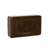 Single dark brown pine tar soap bar with embossed logo, crafted in the USA, featured in Health & Wellness, Grooming, Soaps, and USA Made collections.