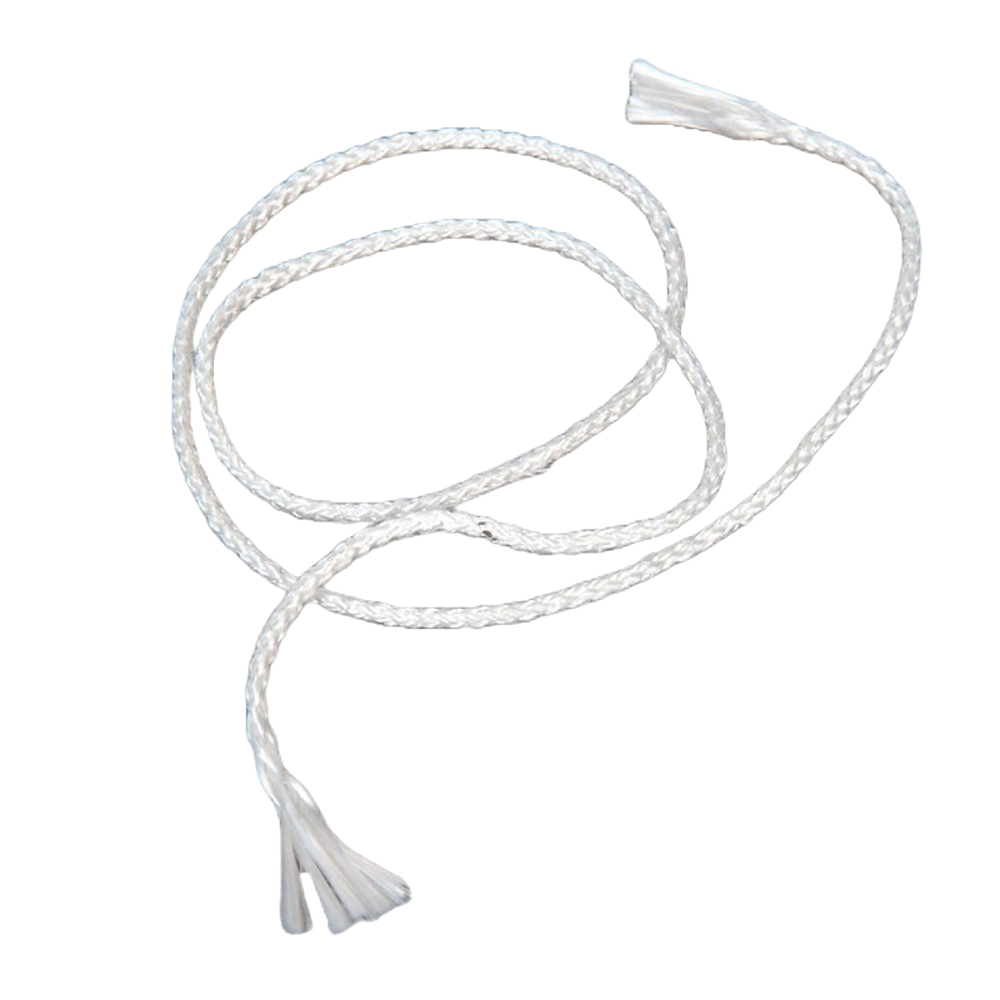 Coiled white braided wick material designed for replacement use in mason jar lids, suitable for lamps and lighting accessories in parts and wicks collections.
