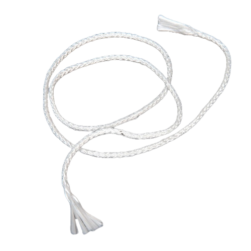 Coiled white braided wick material designed for replacement use in mason jar lids, suitable for lamps and lighting accessories in parts and wicks collections.