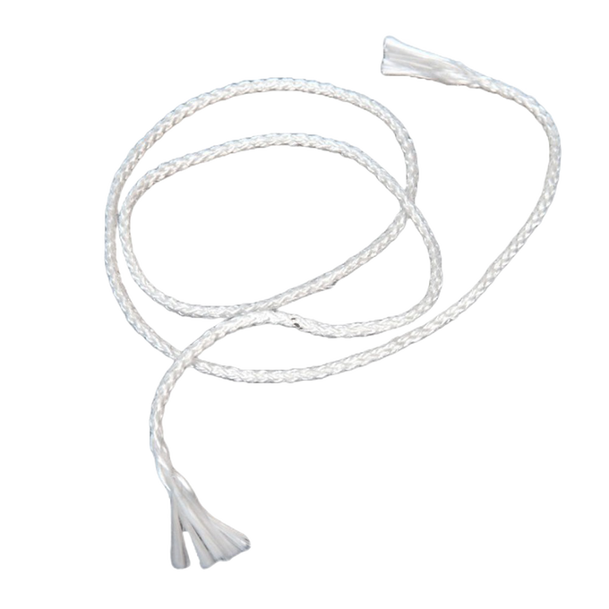 Coiled white braided wick material designed for replacement use in mason jar lids, suitable for lamps and lighting accessories in parts and wicks collections.