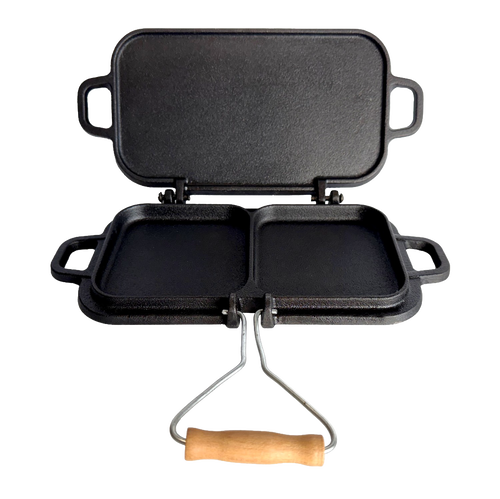 Lehman's Kitchen Compact Cast Iron Flip Griddle & Sandwich Press