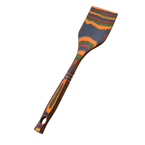 Colorful pakkawood spatula with a sturdy, smooth finish and vibrant layered patterns, handcrafted for reliable use in Kitchen & Food, Kitchen Gadgets, Cooking and Baking Helpers, Storage and Serving, and Best Sellers collections.