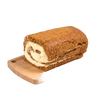 Moist pumpkin cake roll with rich cream cheese filling resting on a wooden board, handcrafted in USA, perfect for Kitchen & Food, Snacks and Sweets, and Best Sellers collections.
