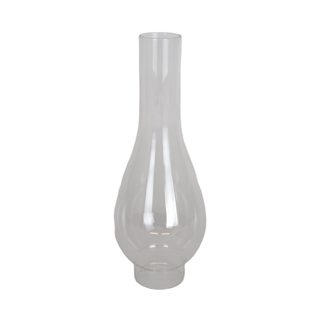 Clear glass oil lamp chimney with 2-inch base, designed as a replacement part for various lamps, featured in Lamps & Lighting, Parts and Accessories, Chimneys and Globes, and Best Sellers collections.