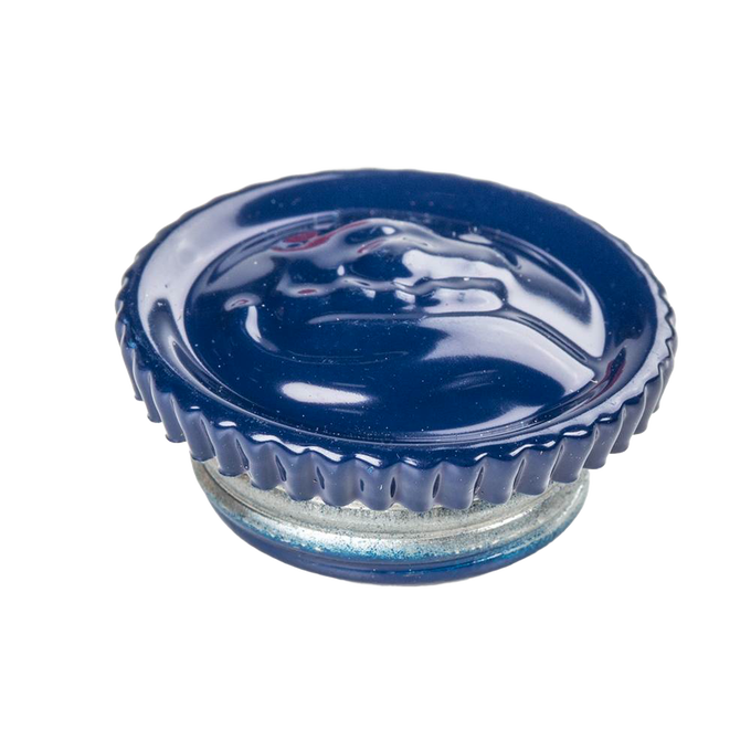 Dark blue filler cap with ridged edges and smooth top surface, designed as a replacement part for galvanized lanterns, featured in Lamps & Lighting, Emergency Supplies, and Parts and Accessories collections.