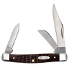 Traditional pocket knife with three stainless steel blades and textured brown synthetic handle, handcrafted in USA, part of Farm, Garden & Tool and Best Sellers collections.