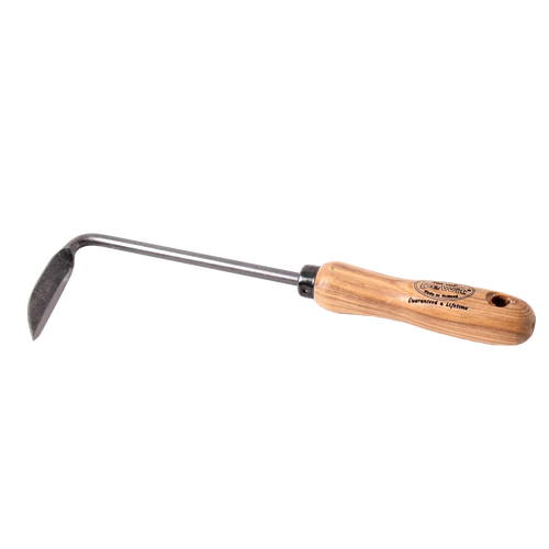 DeWit Cape Cod Hand Weeder with a short wooden handle and sturdy metal blade, designed for precise weed removal in tight garden spaces, featured in Farm, Garden & Tool and Digging and Cultivating collections.