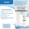 White two-stage under-counter water filter system with dual ceramic filter chambers, designed to reduce fluoride, sediment, and metals, ideal for Appliances and Emergency Supplies collections.